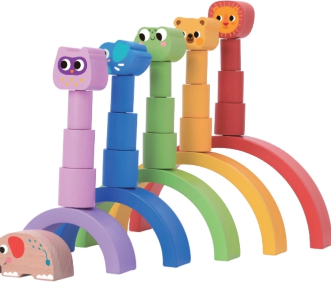 træbalancerende regnbue med dyr 2Kids