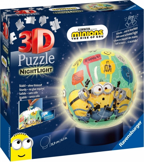 3D puslespil lysende kugle MINIONS fra Ravensburger
