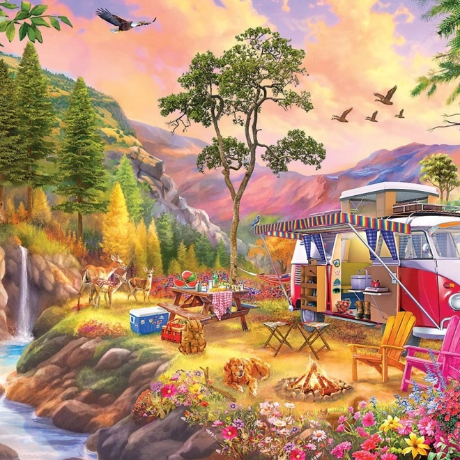 EUROGRAPHICS puslespil med VW Bus motiv d paradis for campister 1000 brikker