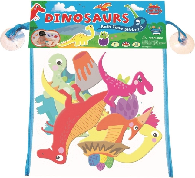 Badeklistermærker med dinosaurmotiver og net
