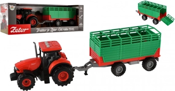 Traktor Zetor med anhænger plast 36 cm med lys og lyd