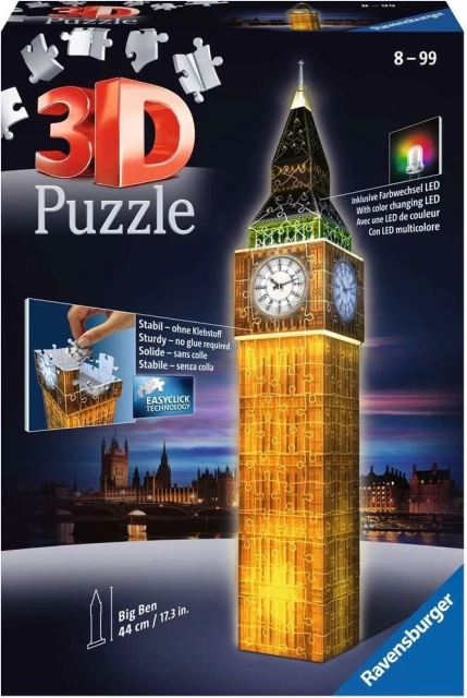 Puslespil 216 brikker 3D Big Ben Nat