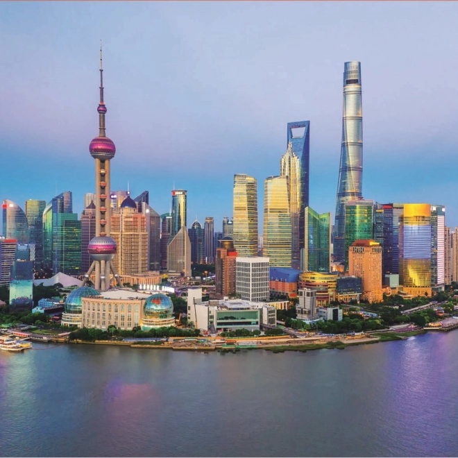 Educa Puzzle Panorama Shanghai ved solnedgang 1000 brikker