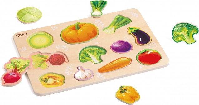 Træ-montessori puslespil grøntsager CLASSIC WORLD