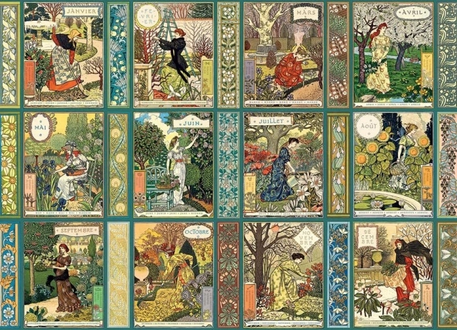 COBBLE HILL Puslespil Jardiniere: Gartnerkalender 1000 Brikker