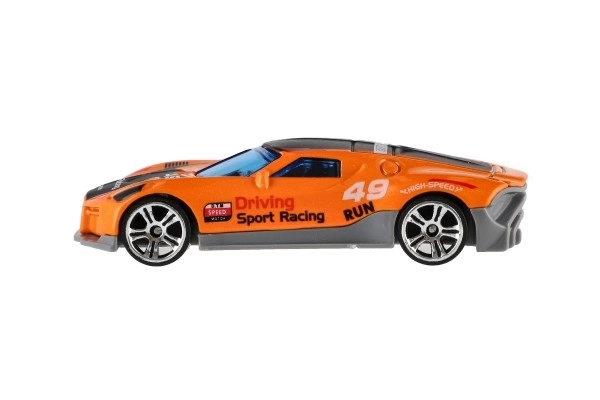 Bil sport 6 stk metal/plast 8cm med fri bevægelse i æske 10,5x27,5x4cm