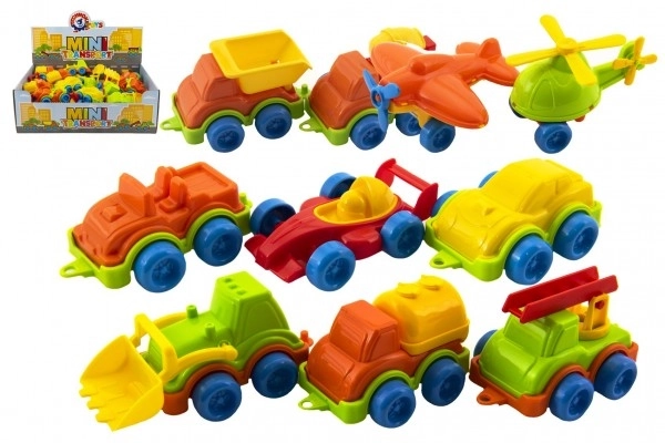 Mini transportmiddel plastik 10-12cm til fri kørsel, blandede typer