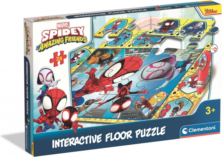 Gulvpuslespil med interaktiv pen SPIDEY – 24 brikker