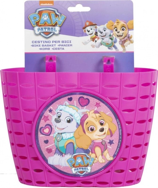 børnecykelkurv med PAW PATROL-motiv – lyserød