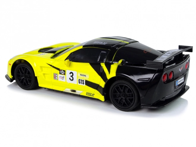 Sportsbil R/C 1:24 Corvette gul C6.R 2.4 G lys