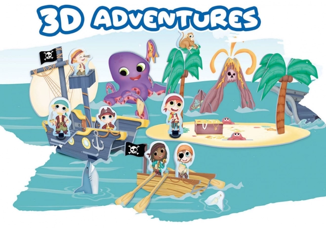EDUCA 3D puslespil Piratø 68 brikker