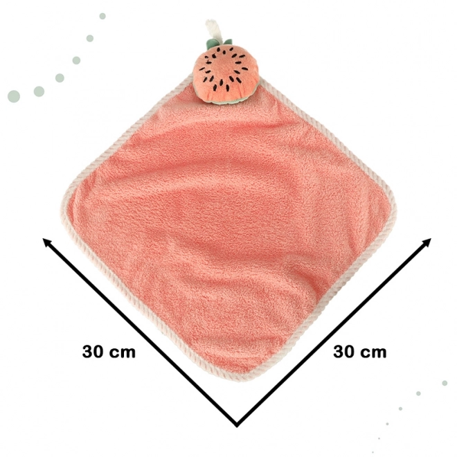 Børnehåndklæde til børnehave 30x30cm lyserød melon