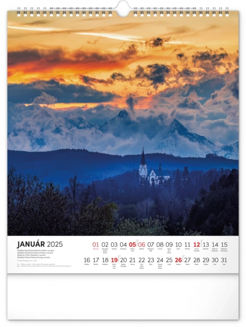 NOTIQUE Vægkalender Smukke Slovakiet 2025, 30 x 34 cm