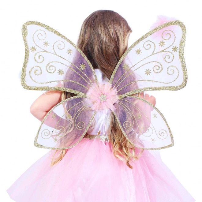 Børnefe-kostume med pink tutu og vinger