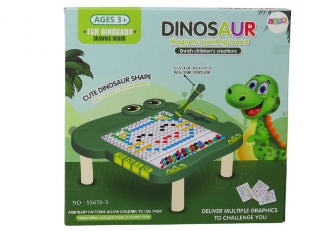 Magnetisk tavle pædagogisk Dinosaur - Grøn med perler
