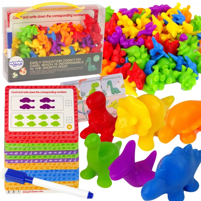 WOOPIE Uddannelsessæt Lær At Tælle Montessori Dino Puslespil 95 stk
