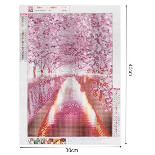 Romantisk motiv af kirsebærblomster i formatet 30 × 40 cm