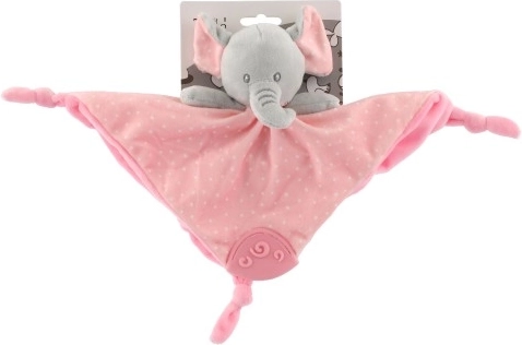 Krammedyr elefant til babyer 25 × 25 cm – Rosa