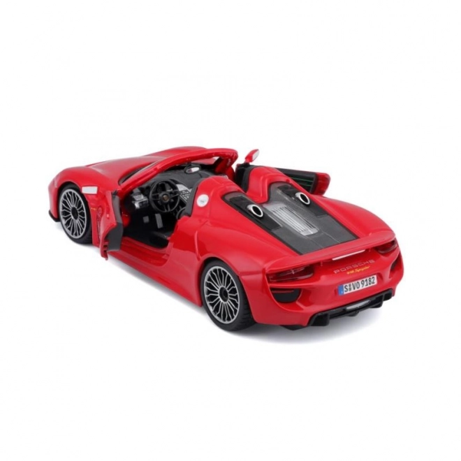 Bburago Porsche 918 Spyder rød model 1:24