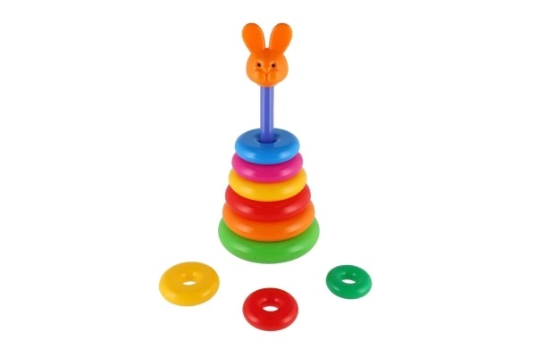 Stabelpyramide med ringe plast 28 cm ass. 2 typer i net 12m+