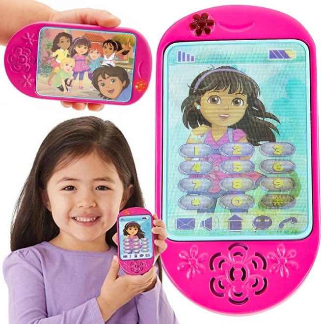 Interaktiv børnesmartphone med Dora