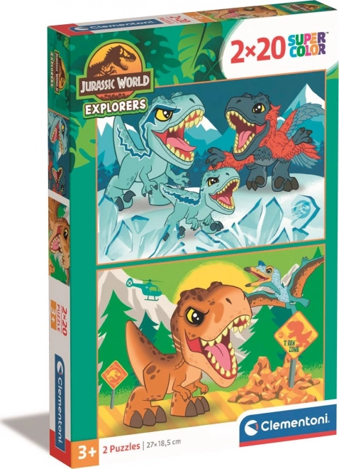 Puslespil 2x20 brikker Jurassic World