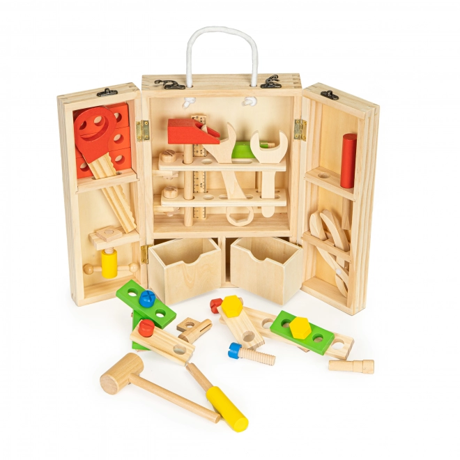 Træværktøj i værkstedsboks, XXL sæt ECOTOYS