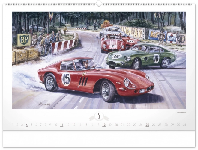 NOTIQUE Vægkalender Oldtimers – Václav Zapadlík 2025, 64 x 42 cm
