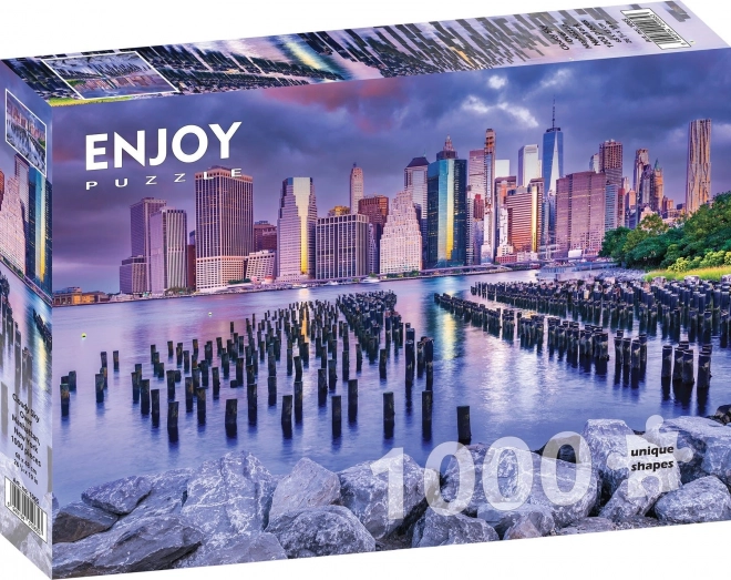 Nyd puslespil grå himmel over Manhattan, New York 1000 brikker