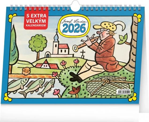 Bordkalender Josef Lada med ekstra stort kalendarium 2026