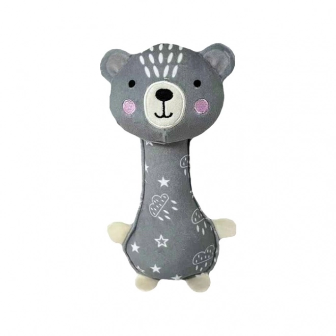 Grå bamse med lyd 17 cm