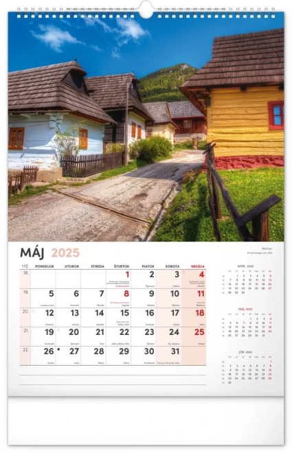 Vægkalender Vores Slovakiet 2025, 33 × 46 cm