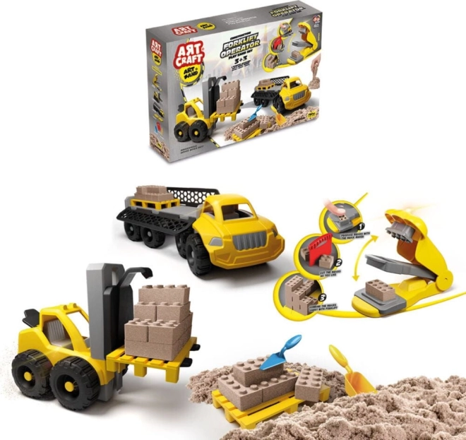 Sjovt sæt med kinetisk sand ART CRAFT - Skab, byg, tag fra hinanden