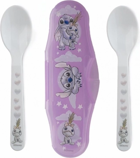 Sæt med børneskeer med etui Lilo og Stitch