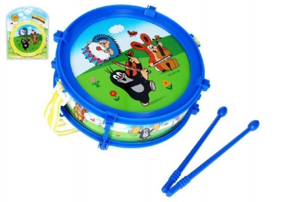 Krtek/Krtečkův tromme plast 20 cm + 2 køller i æske