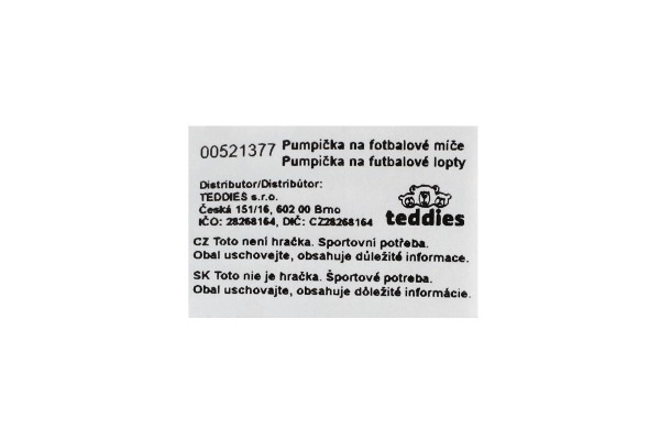 Fodboldboldpumpe i plast 24cm i pose