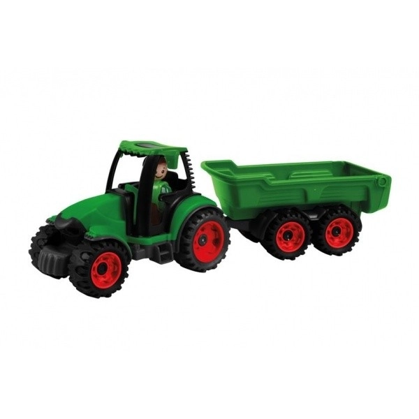 Auto Truckies traktor med anhænger plast 32cm med figur i kasse 24m+