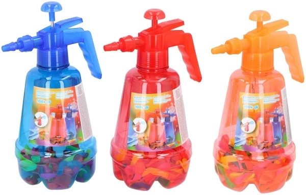 Pumpe til vandbomber + bomber 100 stk blandede farver plastik 30cm