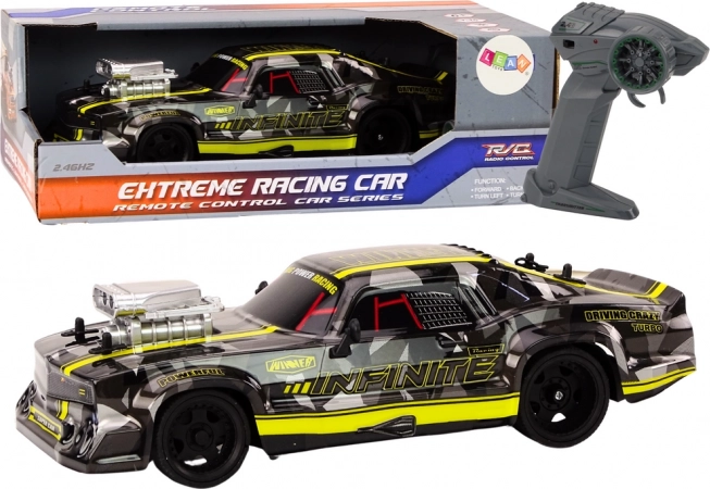 RC-bil 1:16 med gummihjul til drift – sort