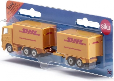 Kurerbil DHL med påhængsvogn