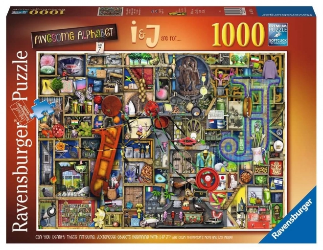 RAVENSBURGER Puslespil Fantastisk alfabet - bogstav I og J 1000 brikker