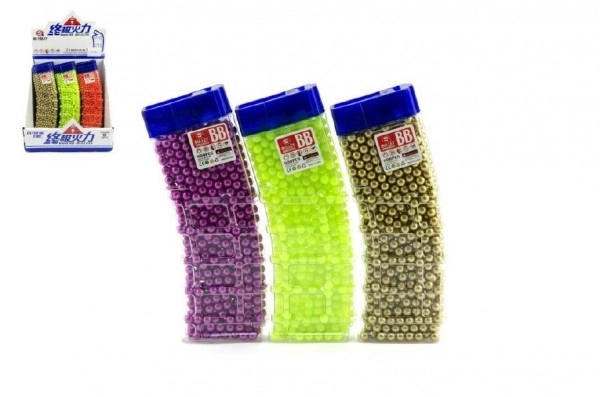 Perler til pistol 800 stk 6mm plast 6 farver i plastboks 7x17cm