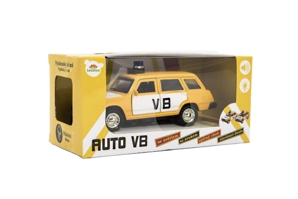 Politi bil VB Lada Combi metal/plast 12 cm med lys og lyd