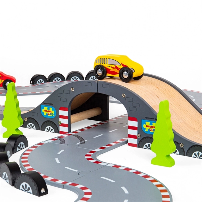 Bigjigs Rail Træ Racerdag Autodræs
