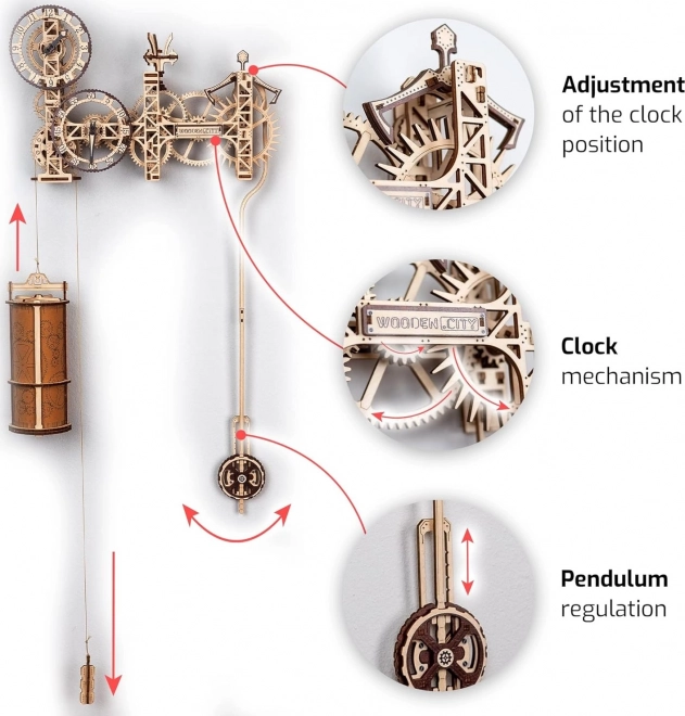 WOODEN CITY 3D puslespil Steampunk vægur 269 dele