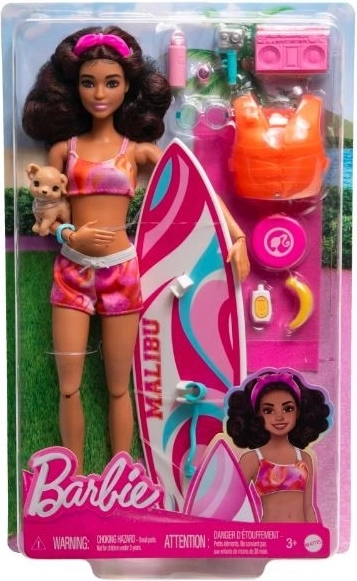 Barbie surfer med strandtilbehør