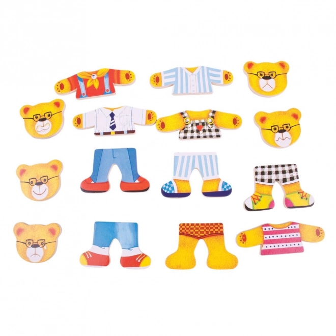 Bigjigs Toys Påklædningspuslespil Bjørnefamilie
