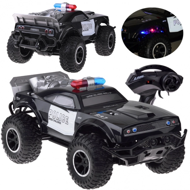 Stor fjernstyret monstertruck POLITI belysning på fjernbetjening RC0626