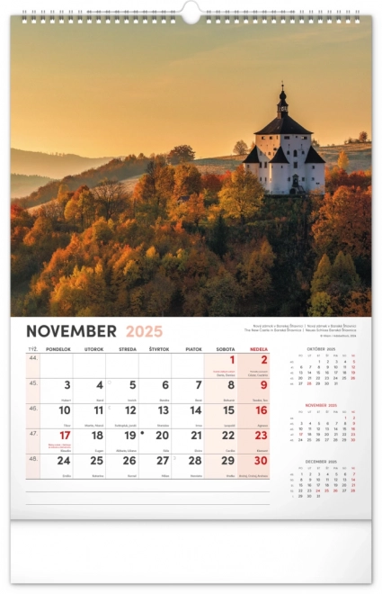 Vægkalender Vores Slovakiet 2025, 33 × 46 cm
