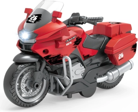 Rød racermotorcykel med pull back-funktion